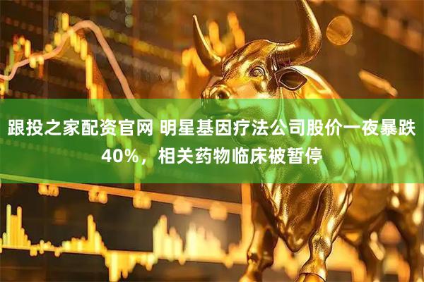 跟投之家配资官网 明星基因疗法公司股价一夜暴跌40%，相关药物临床被暂停